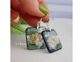 Лотосы  серьги квадратные
